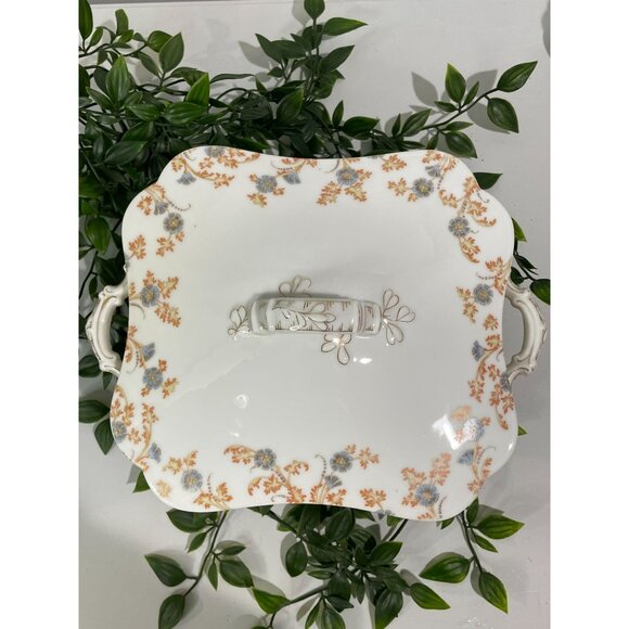 Antique H&C Limoges France Porcelain Covered Vegetable Tureen Dish Floral Design - Picture 2 of 16